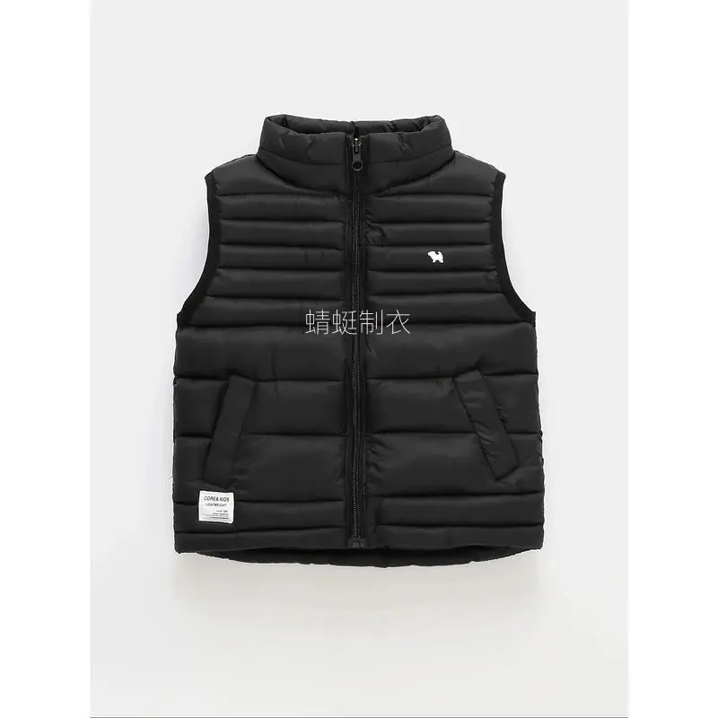 Kids' Puffer Vest, Lightweight Plain Polyester Outerwear for Boys & Girls, Sleeveless with Collared Neck & Zipper Closure, Clothes, Casual, Solid, Warmth
