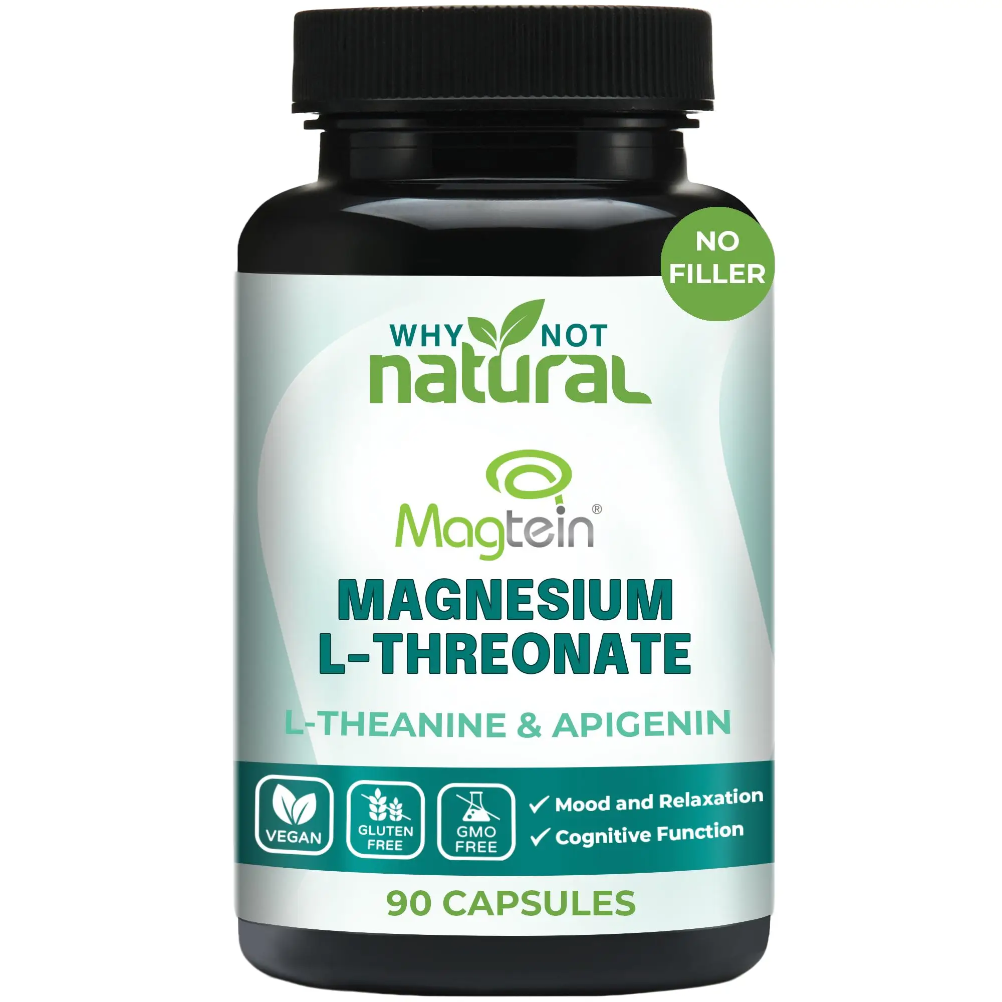 Magnesium L-Threonate Complex with Apigenin and L-theanine 90 Capsules, Patented...