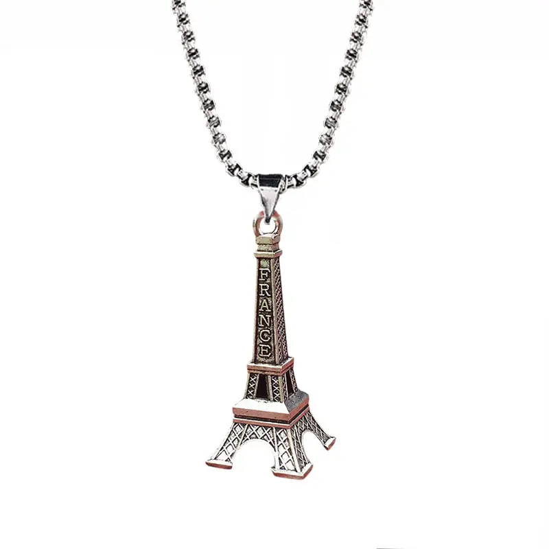 HN063:Hip-Hop Style Necklace, Eiffel Tower Pendent Necklace For Women And Men
