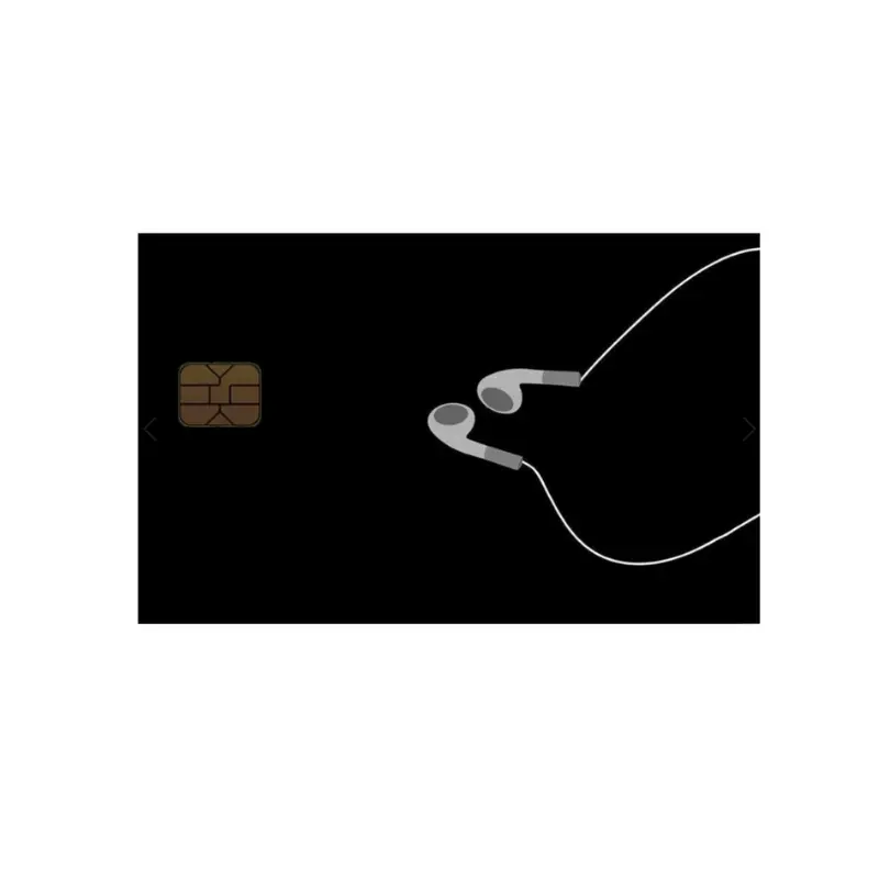 Black Earbuds Card Skin