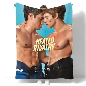 Soft Funny Throw Blanket Heated Rivalry Poster Print Blanket, Soft Flannel Throw for Home, Office, Camping, Sofa and Bed, Gift for Fans