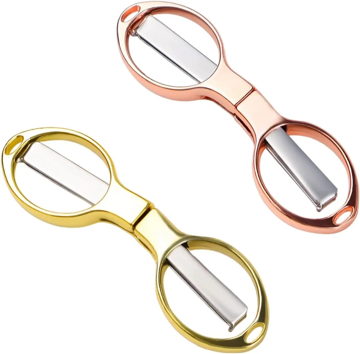 2 count Folding  Safe Foldable Travel  Portable Mini Scissor Stainless Steel Small Folding Scissor for  Office School Travel Use Telescopic  Mini Shear (Rose  + )