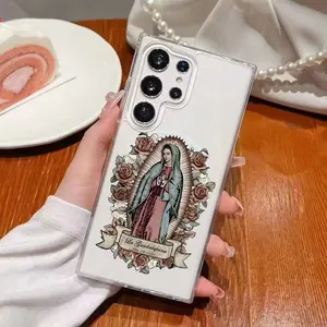 Virgen De Guadalupe Pattern Clear Wireless Charging Military-Grade Protection Shockproof Slim Magnetic Phone Case for Samsung Galaxy S26 S25 S24 Ultra S23 S22 S21 S20 Plus Edge FE A14 A15 A16 A17 A26 A35 A36 A37 A54 A56 A57 Note20ultra Virgin Mary Maria