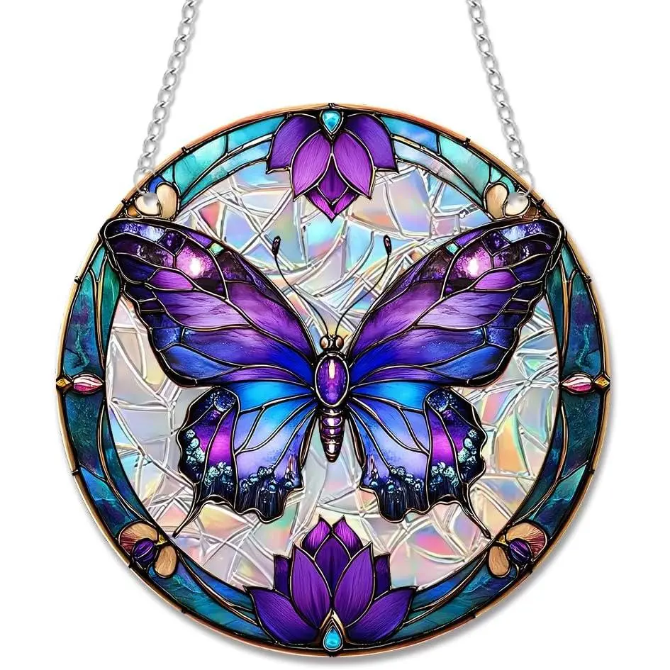 Sun Catchers Indoor Window Butterfly Dragonfly Black   Suncatcher Window Hanging Decoration Sun Catcher Decor for Living Room Bedroom Summer Home Balcony Ornaments Decoration (C)