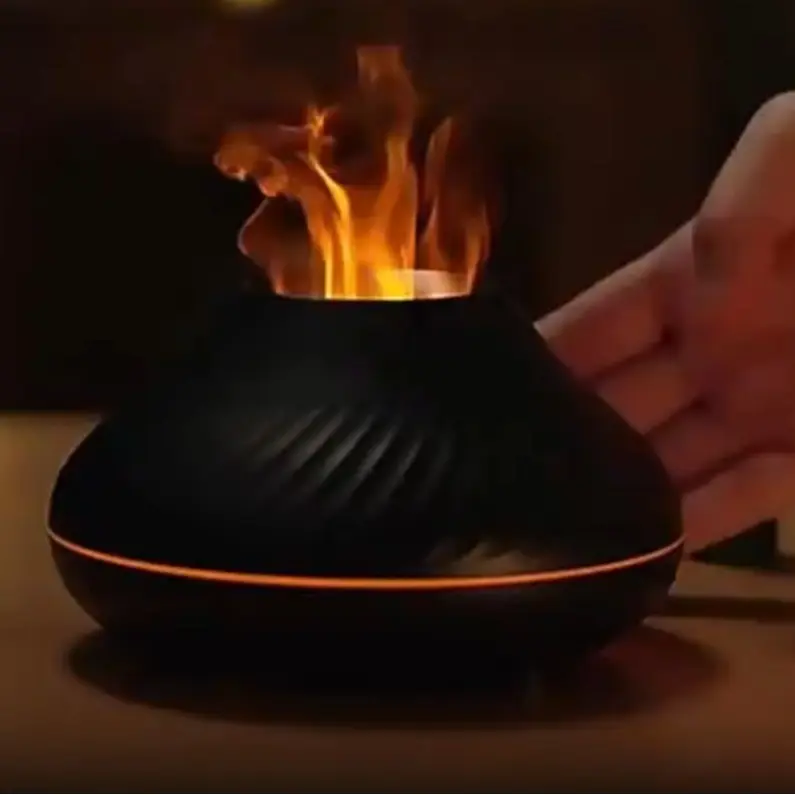 Newest RGB 3D Colorful Fire Volcanic Look Aroma Diffuser, 130ml Humidifier for Indoor Use