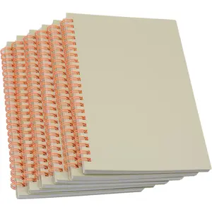 Spiral Notebook, 6 count A5 White Thick Plastic Hardcover 7mm College Ruled 80 Sheets -160 Pages Journals for Study and Notes (6 White A5)