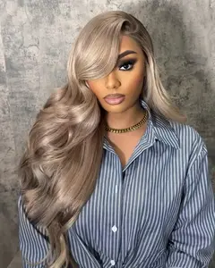 HC Ash Blonde Wig Human Hair  Density Milk Tea Ash Blonde Wig 13x6 Body Wave Hd Thin Lace Front Wigs Human Hair Full And Thicker Pre Plucked Pre Cut Natural Hairline With Baby Hair ,Valentines Gifts For GF