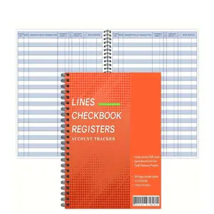 Lines Checkbook Register, 100 Pages, Thick Paper, 5.5x8.5 Inches, Accounting Journal for Small Businesses & Individuals, Track Accounts, Deposits, Expenses, Balances