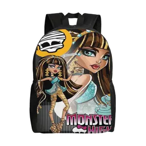 Monster High backpack, soft padded student school bag for daily class use, 17-inch laptop bag for boys and girls students