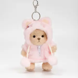 Getahug 5.9 Inches Pink Bunny Brown Mini Bear Keychain Bag Charm Gift
