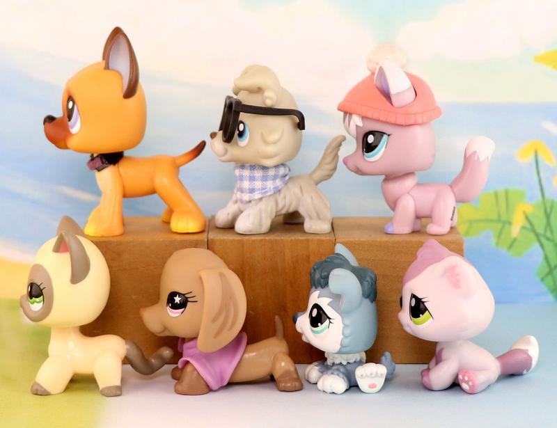 7 Lot Pet Shop Dogs and Cats Collectable with Accessories Kids Gift lps Toys