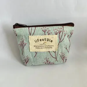 4 Mini Coin Purses for Girls, Floral Print Makeup Bag, Cosmetic Pouch, Mini Zipper Makeup Bag, Portable Coin Purse, Floral Makeup Organizer, Women's Wallet