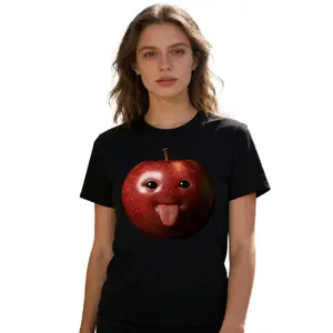 Funny Meme Apple T-Shirt Funny T-Shirt Soft Cotton Crew Neck Tee Summer Soft Unisex Stylish Fashion Casual Breathable T-Shirt Funny Apple Short Sleeve
