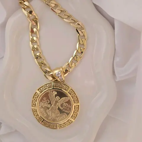Ada Joyería cadena #226 10mm y pendiente #238;centenario gold plated