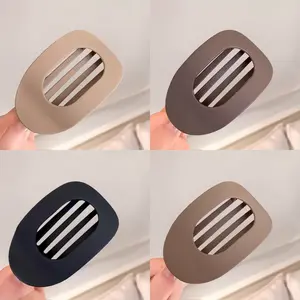 4pcs Solid Color Hair Clip Set of Oval Acrylic Clips for Women No Trace Flat Large Frosted Clips Elegant Minimalist Design,flat claw clip Cut Out Bow