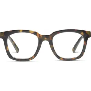 Women's Square Blue Light Blocking Reading Glasses, Tortoise Frame, 49mm +1.25 Magnification