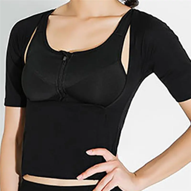 Sweat Vest Women Shapewear Short Sleeve Tops Fat Burning Waist Trainer Tummer Trimmer Underbust Corsets With Cinchers