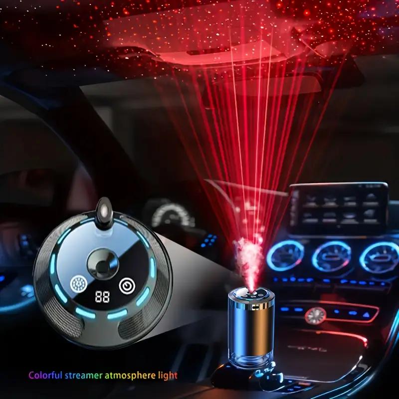 Smart car air freshener, car aroma diffuser with starry sky projection, adjustable aroma intensity 5 levels, a variety of fragrances, stylish design, perfect car gifts