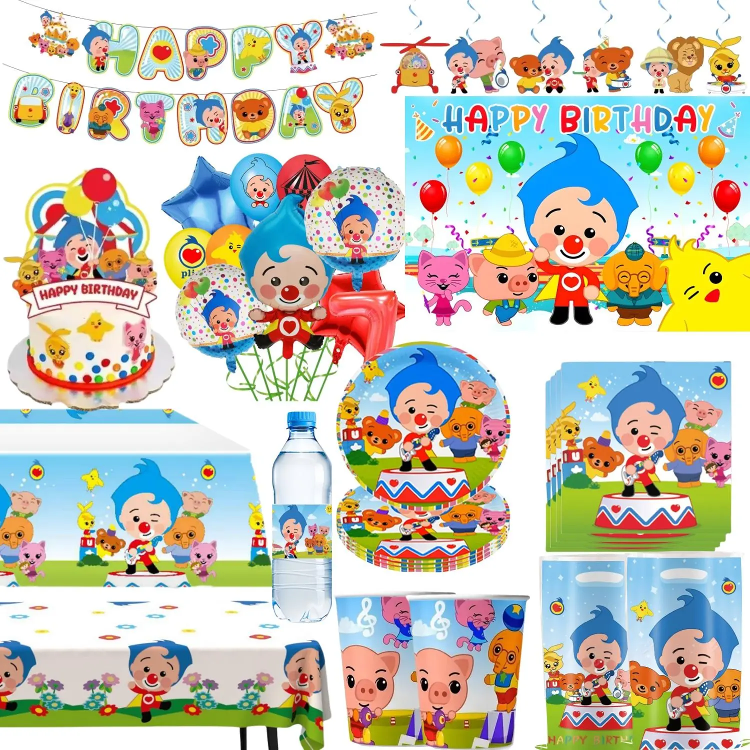 Circus theme Birthday Decorations Clown Disposable Tableware Tablecloth Plate Cup Napkin Banner Baby Shower Circus party favors