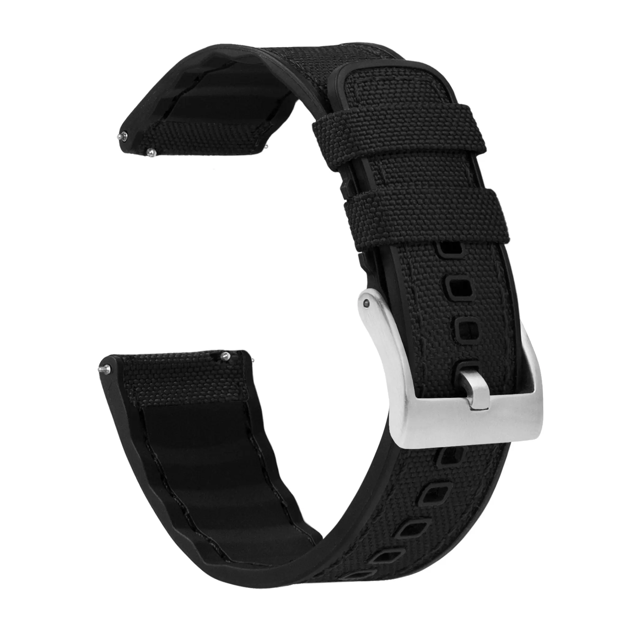 Amazfit GTR 4 & GTR 3 Pro Cordrua Fabric Silicone Hybrid Black Watch Band