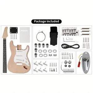 6 String Mahogany Body Electric Guitar Kit - DIY ST Style with Maple Neck and Accessories