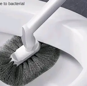 Reusable Toilet Brush Portable Ergonomic Long Handle C-Type Head Plastic Cleaning for Deep Corner Bathroom Toilet Groove Uncharged