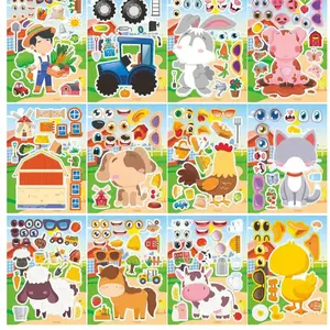 Farm Animal Sticker Set, 12 Vinyl Stickers Including Horse Pig Chicken Cow Sheep, Educational Fun Toy & Party Decoration