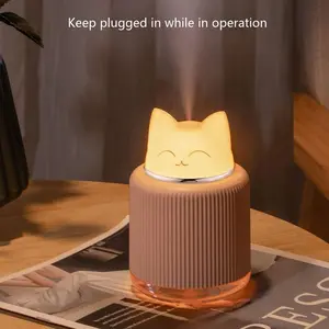 Cartoon Cat Design Air Humidifier, Pet Ambient Night Light Desktop Humidifier, 300ML Air Purifier For Home Office Use, USB Powered Humidifier