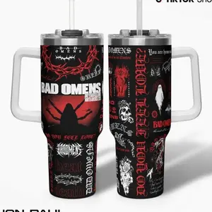 2026 Bad Omens Do You Feel Love Tumbler With Handle, Noah Sebastian Tour Insulated Travel Mug 40oz, Metal Core Alternative Gift Mug, Gift For Him, Gift For Her.