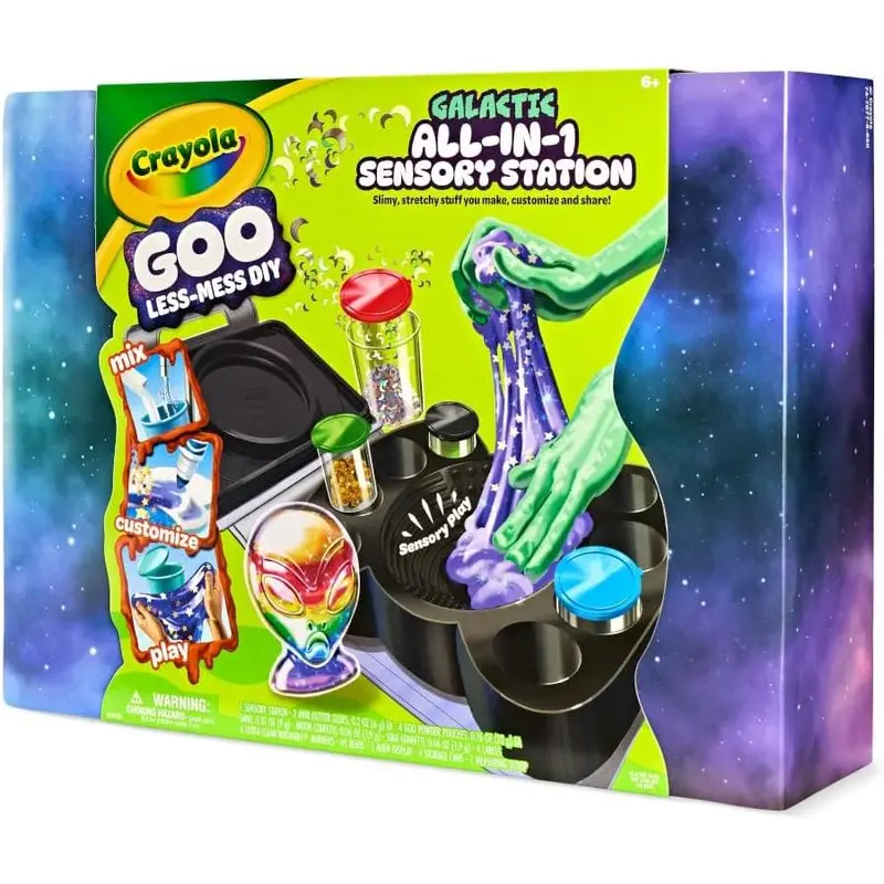 Crayola Goo All-in-1 Sensory Station, Galactic Slime Making Kit for ...