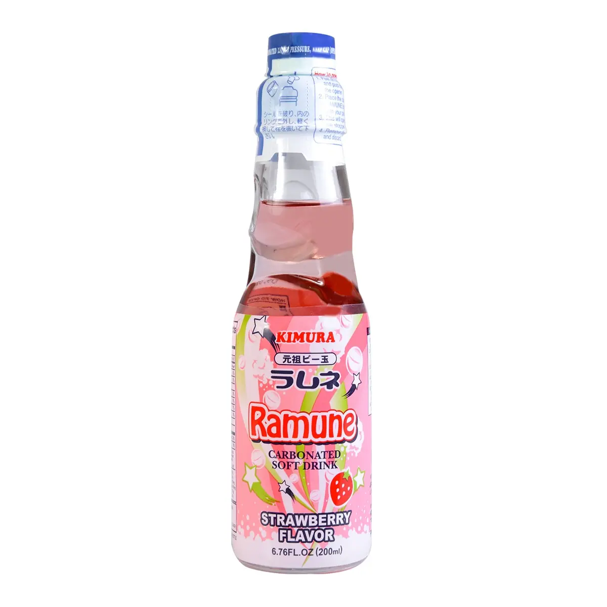 KIMURA DRINK Ramune Soda Strawberry Flavor - Original Japanese Marble Soda 200ml KIMURA DRINK Ramune Soda Strawberry Flavor - Original Japanese Marble Soda 200ml