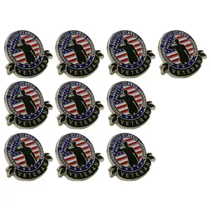 Stylish Veterans Pins Honors and Respect Sturdy Alloy Patriotic Accessory