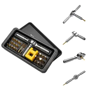 30-In-1 T-Type Ratchet Screwdriver Set, Strong Magnetic Bits, Portable Home Repair Tool Kit, Essential for DIY Projects