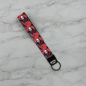 Horror Movie Inspired Dark Ghost Face Wristlet Mini Lanyard