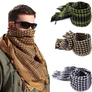 Fashion Mens Lightweight Square Outdoor Shawl Military Arab Tactical Desert Army Shemagh KeffIyeh Arafat Scarf