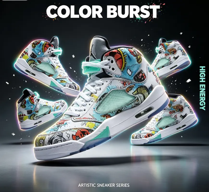 Retro High‑top Sneakers Graffiti Art Vintage Silhouette Fashion Streetwear Shoes Perfect For Casual Outfits Street Look Party And Daily Styling Matches