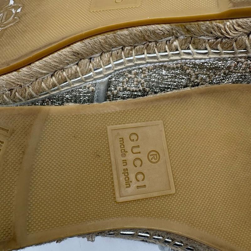 Pre owned Gucci Gucci Lame Nappa GG Monogram Espadrilles size 6 1/2