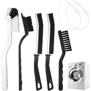 Washing Machine Cleaning Brush Kit, Laundry Deep Clean Tools Accessories, Front Load Washer Machine Cleaner Accessories with 2 count Drum Slot Cleaner Brushes and 5 count Small Cleaning Brush