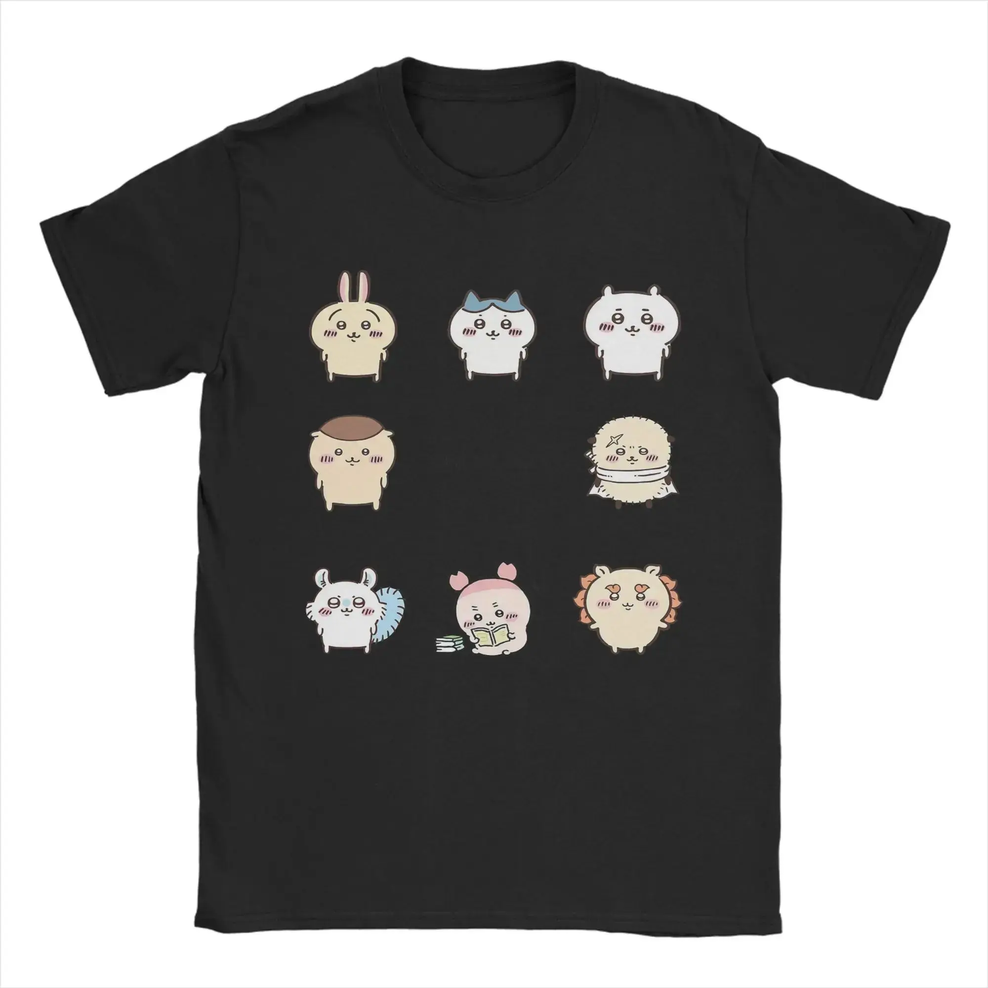 Mens Chiikawas Hachiware Usagi Streetwear Short-Sleeve Round Neck Pure Cotton T-Shirt, Menswear Crew Neck Tops in S-5XL with Good Graphics, Shortsleeve, Tshirt, Casual