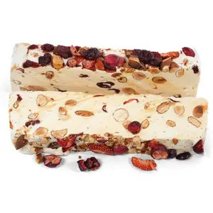 Andy Anand Deliciously Divine Red Fruit Almond Nougat - Brittle Nougat Turron with Wildflower Honey - European Turron Candy - A Traditional Spanish Treat & Sweet Delights – 7 Oz