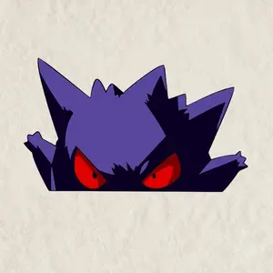 Gengar Peeker Sticker, Poke Car Decal Ghost Anime Vinyl Car Decal: Waterproof Ghost Family Sticker for Laptop