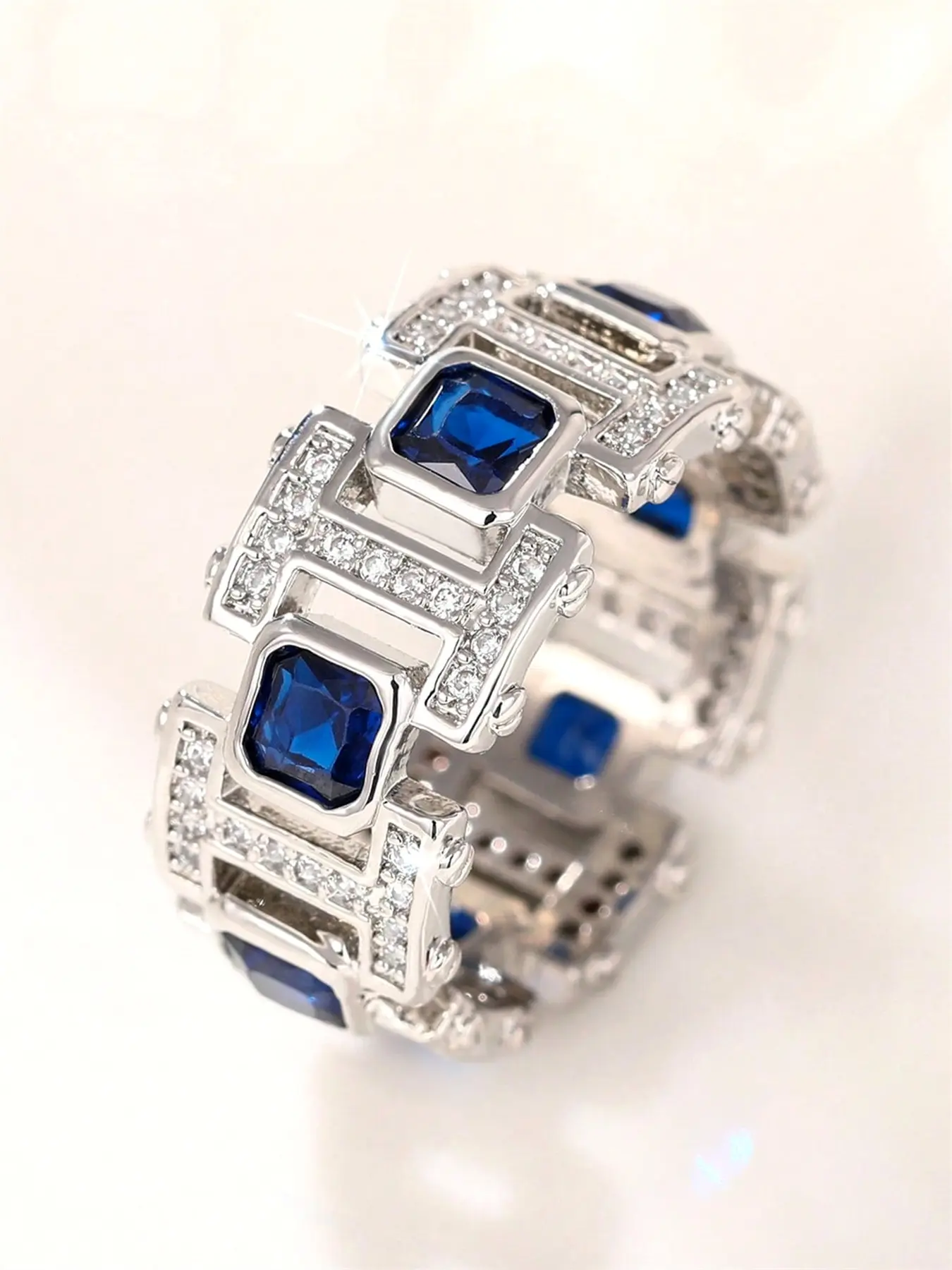 1 PC Pretty Cubic Zirconia Ring For Women For Wedding Engagement Anniversary Party Jewelry Valentine's Day Gift
