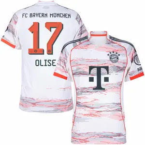 Unisex Soccer Bayern Munich #17OLISE League Playoffs 2026 Home On Field Jersey - Black