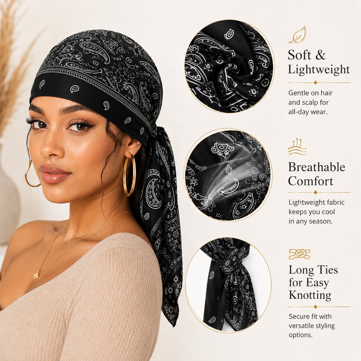 5 PCS Paisley Skull Cap Bandana Head Wraps for Men Women, Adjustable Tie Back Do Rag Headwear, Breathable Lightweight Biker Durag Caps for Motorcycle, Workout, Cycling, Running, Outdoor Sports & Daily Wear 5 PCS Paisley Skull Cap Bandana Head Wraps for Men Women, Adjustable Tie Back Do Rag Headwear, Breathable Lightweight Biker Durag Caps for Motorcycle, Workout, Cycling, Running, Outdoor Sports & Daily Wear