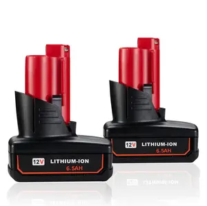 JYJZPB 2 Packs 6.5Ah 12V Battery Compatible for Milwaukee ΛΛ12 Battery 48-11-2401 48-11-2412 48-11-2411 48-11-2420 48-11-2410 12Volt Cordless Tools for Milwaukee ΛΛ12 Lithium Battery