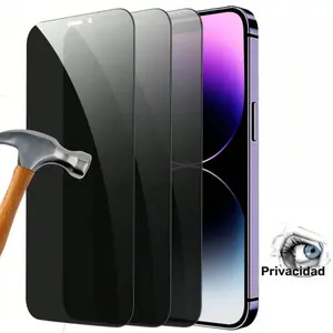 3 pieces anti-peeping screen protector for Apple iphone 17 16 15 14 13 12 plus promax 17Air, with full screen stickers and film application tools, reinforced film - prevent peeping, protect privacy, anti-fall and shockproof tempered film