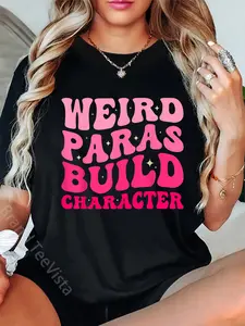 100% Cotton Retro Weird Paras Build Character Funny Paraprofessional T-Shirt