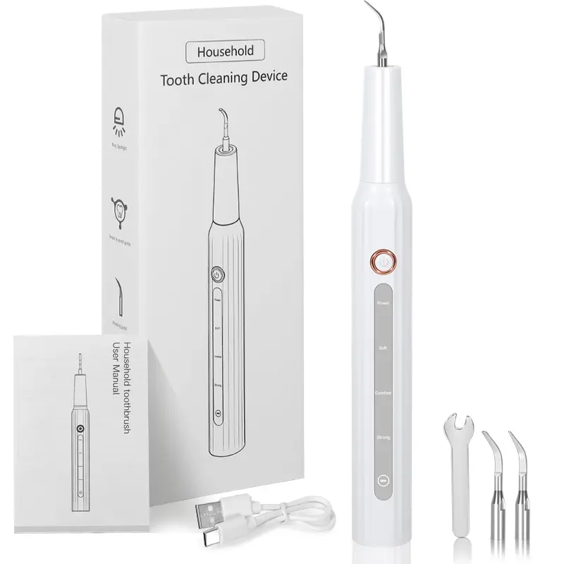 Electric Tooth Cleaner, 3 Modes, USB Rechargeable, Cleaning Kit With 2 Replaceable Heads and Tools