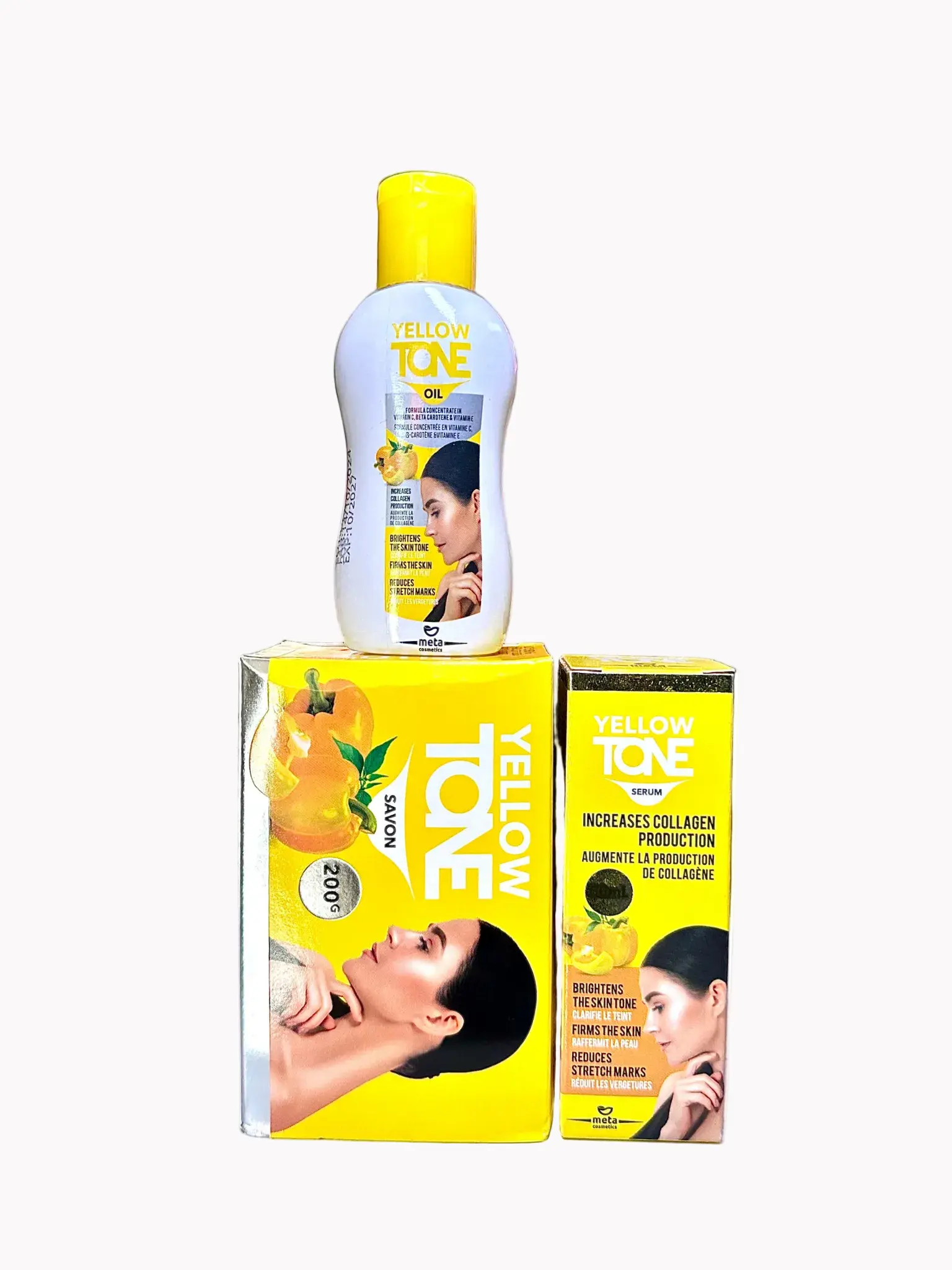 Yellow Tone Skincare Set for Firming and Brightening (Soap 200g + Face Serum 30ml + Body Oil 60ml)