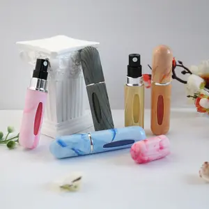 5ML Refillable Aesthetic Perfume Bottle with Textured Body, Reusable Lightweight Plastic Scent Dispenser, Single Item Pack, Non-Flammable Liquid Safe
